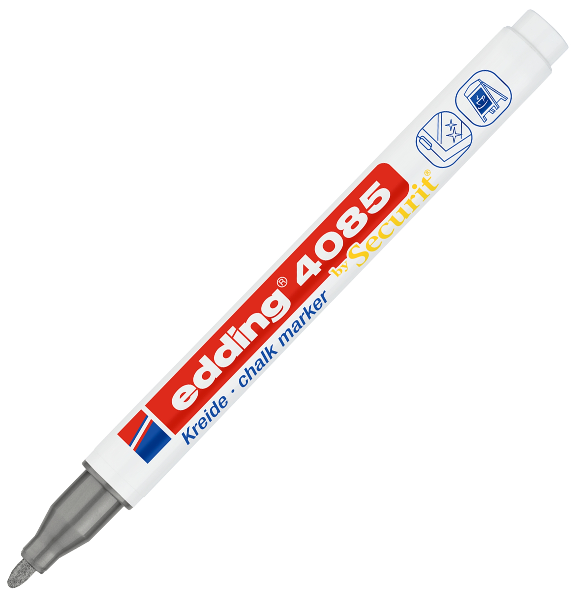 Marker Edding kredowy okrągła końcówka 1-2 mm srebrny | espryciarze.pl |Skorzystaj teraz!