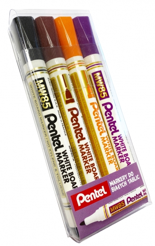 Marker do tablic suchościeralnych Pentel mw85 4 kolory etui | espryciarze.pl |Skorzystaj teraz!