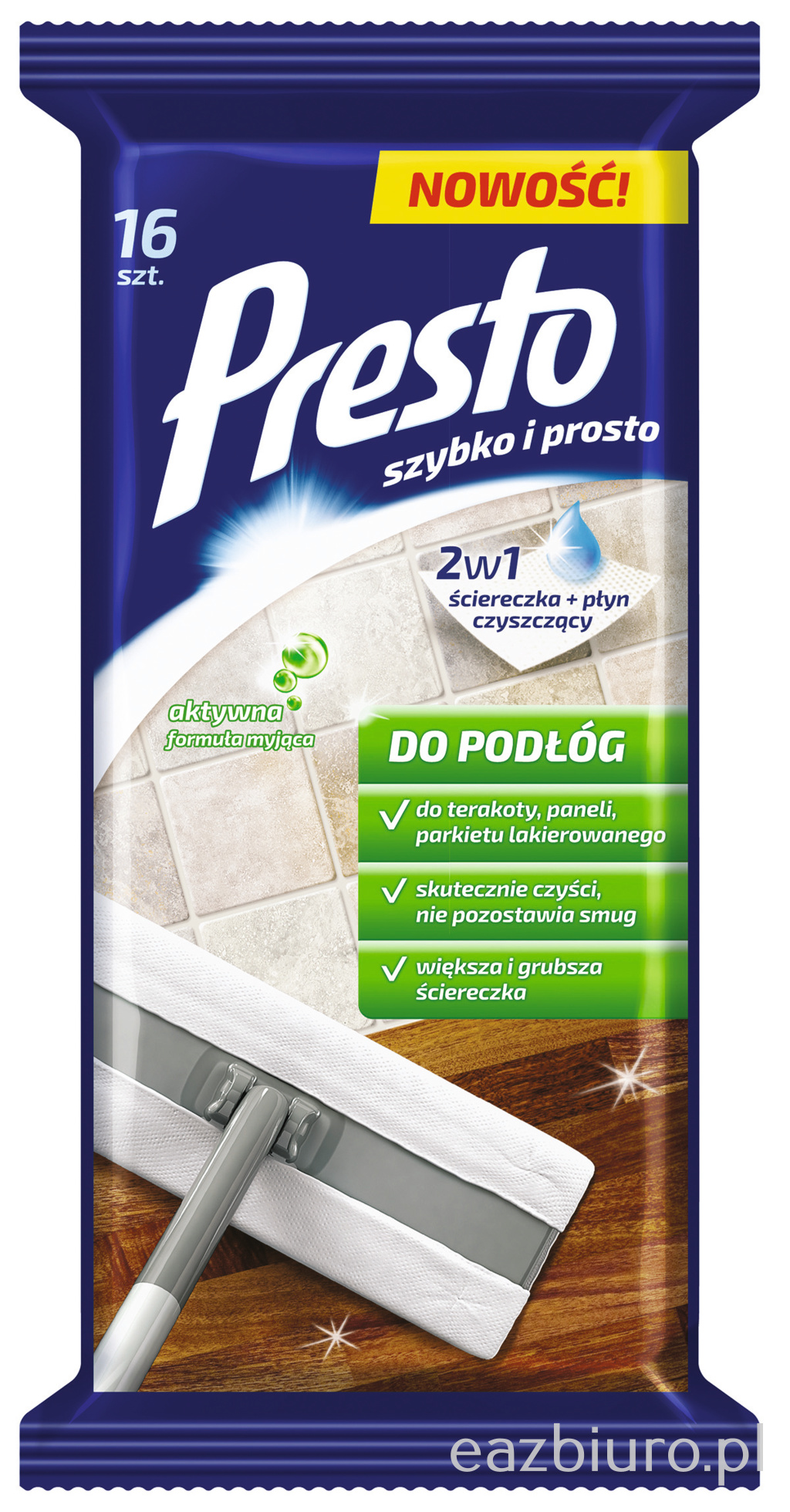 Ż-chusteczki Presto do podłóg, 16szt., białe | espryciarze.pl | Dołącz do zadowolonych klientów