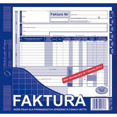 Druk faktura vat 2/3 A4 pełna 1+1 | espryciarze.pl |Weź najlepszą cenę!