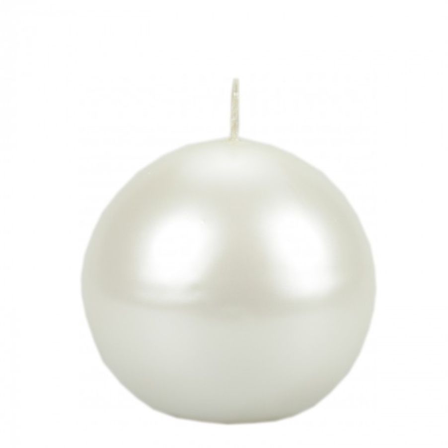 Świeca kula 80 metalizowana biała | espryciarze.pl |Weź najlepszą cenę!