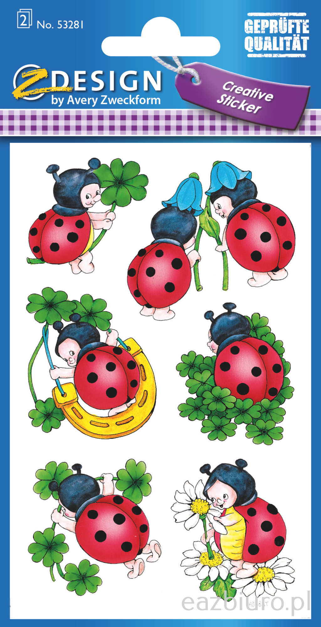 Naklejki - biedronka (błyszczący papier) avery z-design | espryciarze.pl |Skorzystaj teraz!