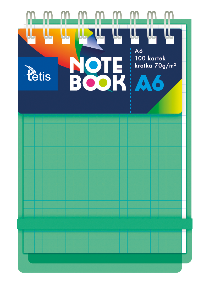 Zielony kołonotatnik pp z przekładkami A6 Tetis, 100 kartek w kratkę | espryciarze.pl |Kup teraz!