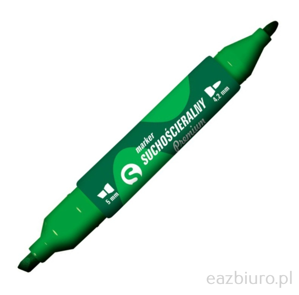 Marker suchościeralny Tetis km504 zielony dwustronny okrągły ścięty | espryciarze.pl |Kup w super cenie!