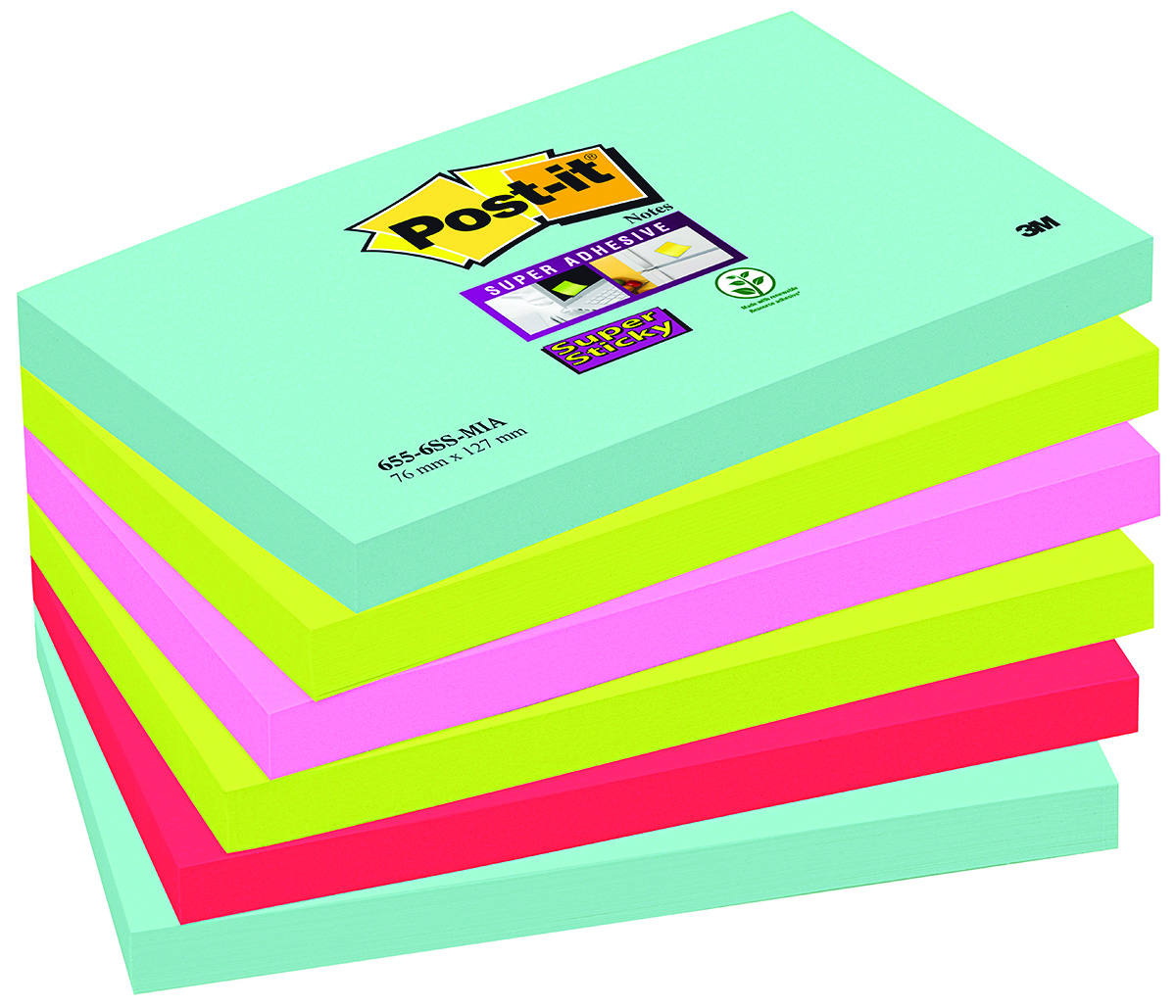 Bloczki samoprzylepne Post-it® super sticky (655 | espryciarze.pl | Odkryj świetną okazję