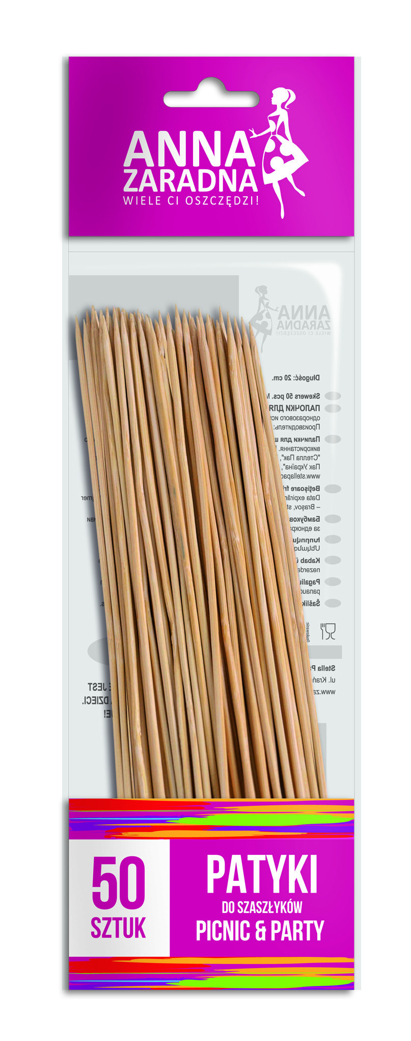 Patyczki do szaszłyków zestaw 50 sztuk 20 cm | espryciarze.pl |Zamów online!