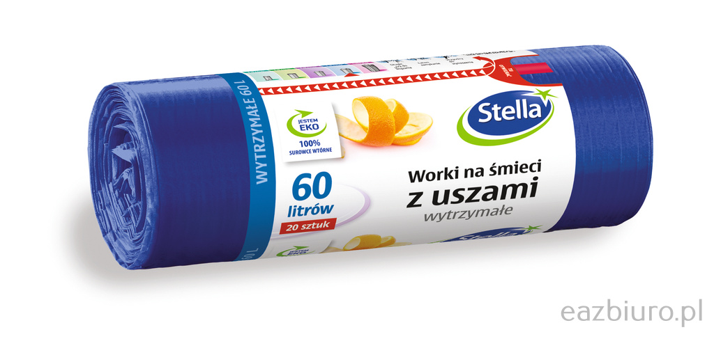 Worki na śmieci Stella, z uszami, 60 l, zestaw 20 sztuk., granatowe, granatowy | espryciarze.pl |Sprawdź ofertę!