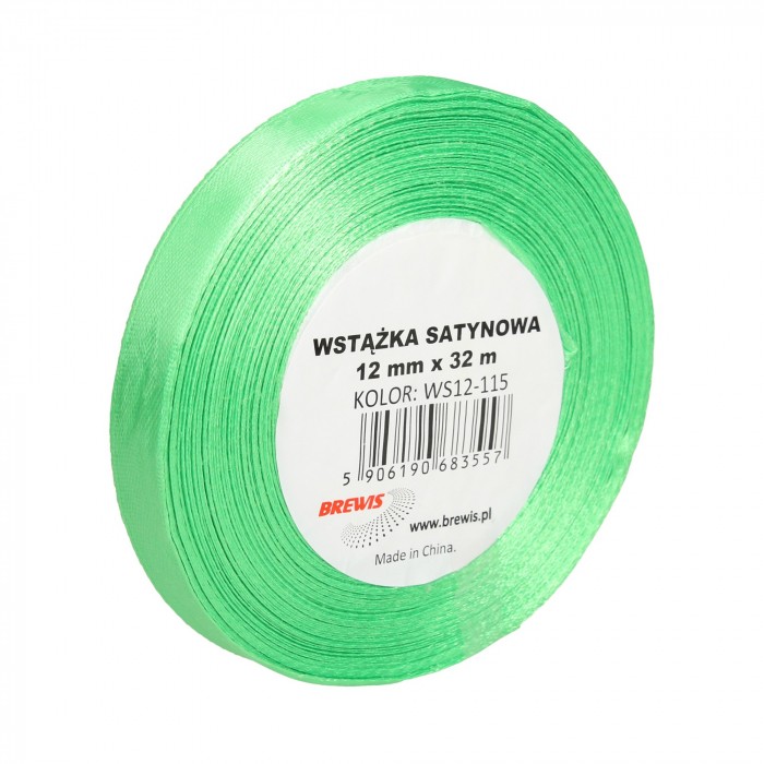 Wstążka satynowa Brewis 12 mm zielony | espryciarze.pl |Zamów online!
