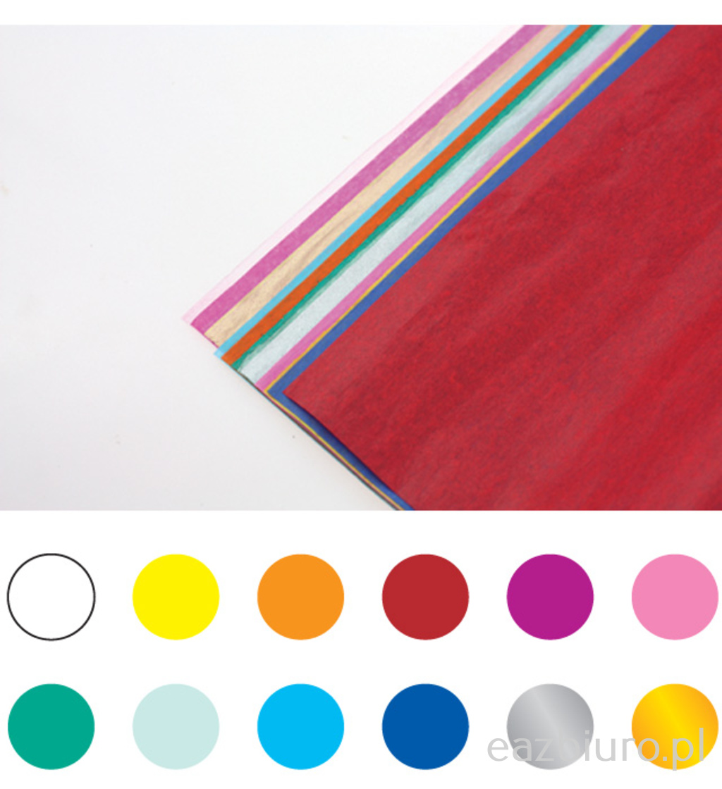 Bibuła gładka zestaw 12 kolorów 5 sztuk | espryciarze.pl |Zgarnij ofertę!