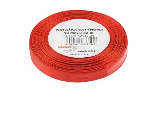 Wstążka satynowa Brewis 12 mm czerwony | espryciarze.pl |Kup teraz!