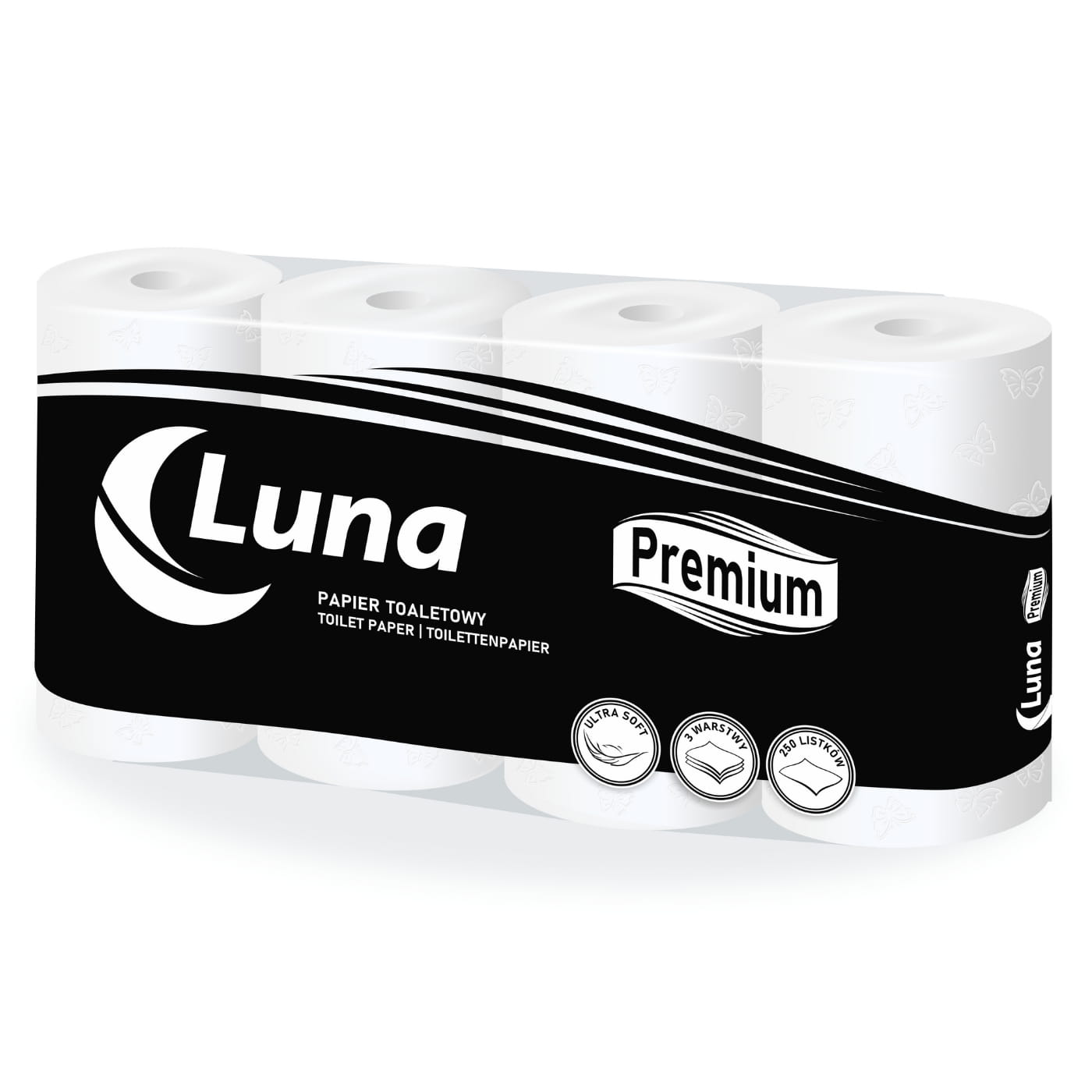 Papier toaletowy 3-warstwowy Luna premium 8 rolek biały | espryciarze.pl |Kup teraz!