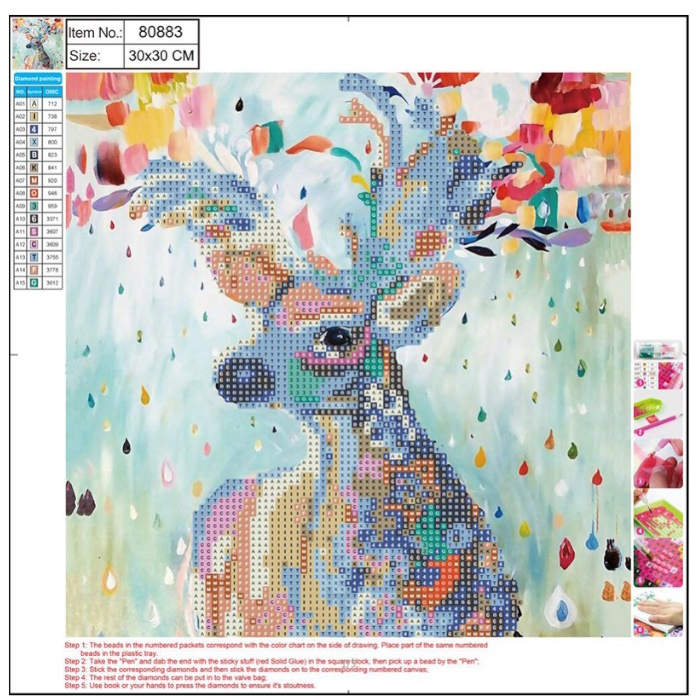 Mozaika diamentowa 5d 30x30 cm jeleń | espryciarze.pl |Zamów dziś!