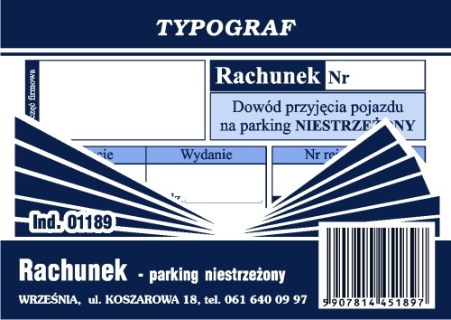 Druk paragon parkingowy A7 /niestrzezony Typograf | espryciarze.pl | Sprawdź naszą propozycję