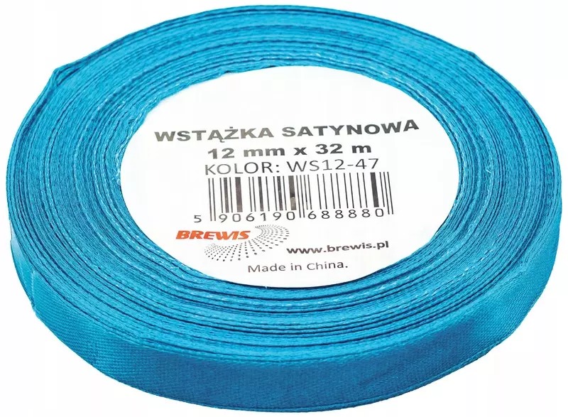 Wstążka Brewis satynowa 12 mm 32 m turkusowy | espryciarze.pl |Kliknij i kup!