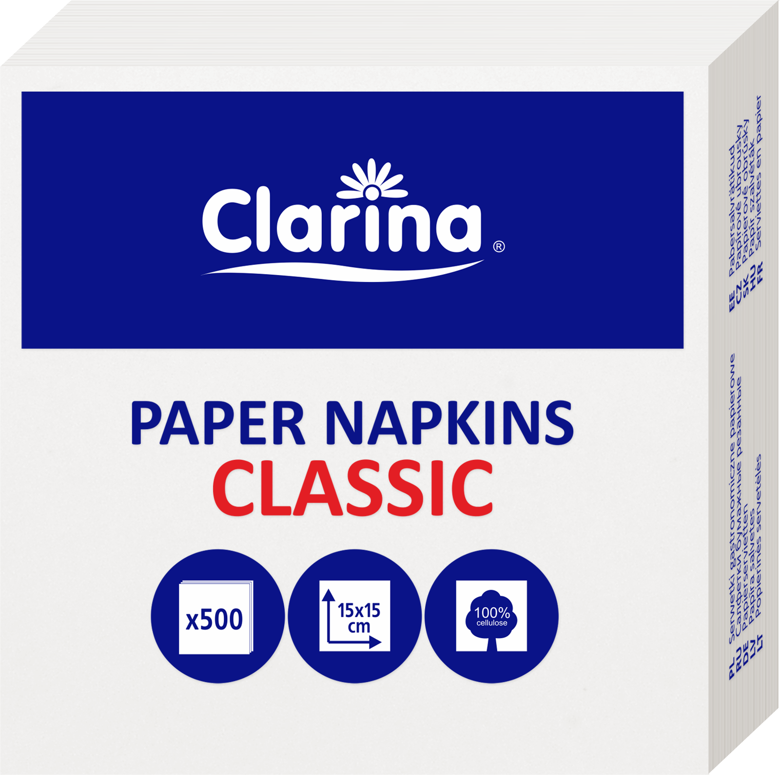 Serwetki gastronomiczne cięte Clarina 1-warstwowe 15 x 15 zestaw 500 sztuk. | espryciarze.pl |Złap promocję!