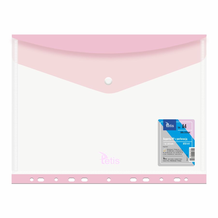 Koperta PP A4 z perforacją Tetis BT614 różowa | espryciarze.pl |Skorzystaj teraz!