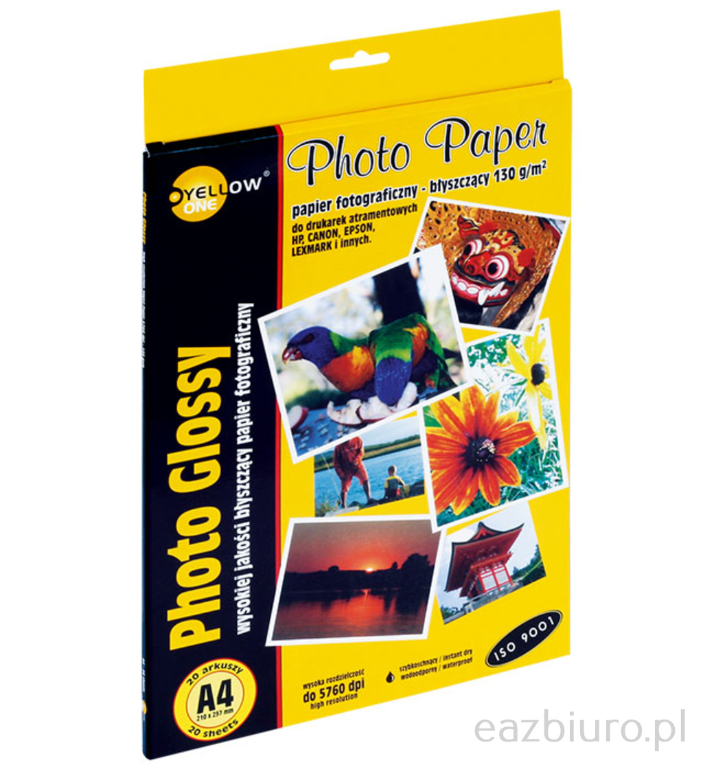 Papier foto Yellow one błyszczący A4 130 g/m2 zestaw 20 arkuszy | espryciarze.pl |Sprawdź ofertę!