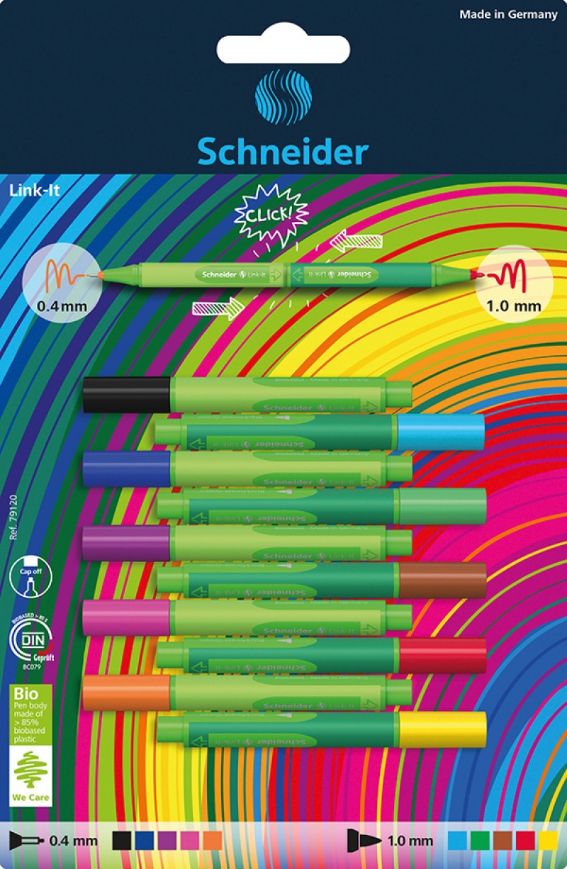 Cienkopis / flamaster Schneider link-it zestaw 10 sztuk mix kolorów na blistrze | espryciarze.pl |Działaj teraz!