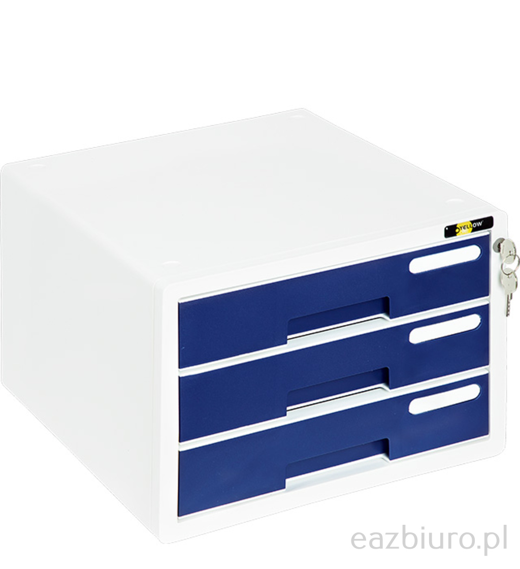 Szafka na dokumenty Yellow one yl-sp03 Plastikowa - 3 szuflady + zamek, granat | espryciarze.pl |Sprawdź ofertę!