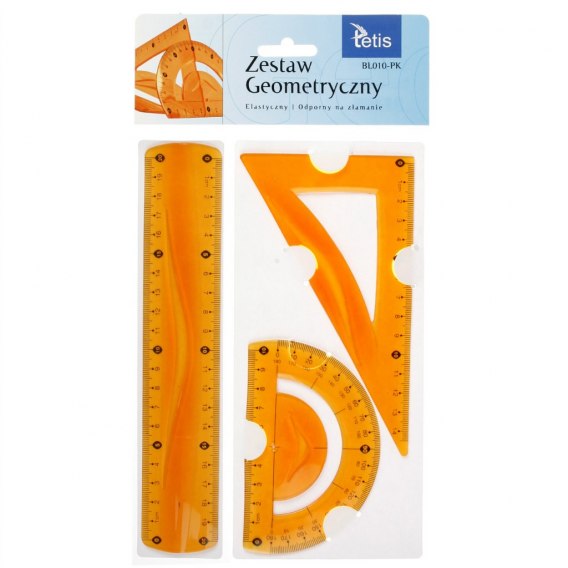 Zestaw geometryczny giętki-niełamliwy pomarańczowy | espryciarze.pl |Sprawdź ofertę!