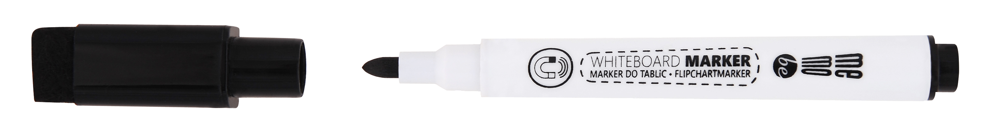 Marker do tablic suchościeralnych Memobe, z gąbką i magnesem, kolor czarny | espryciarze.pl |Weź najlepszą cenę!