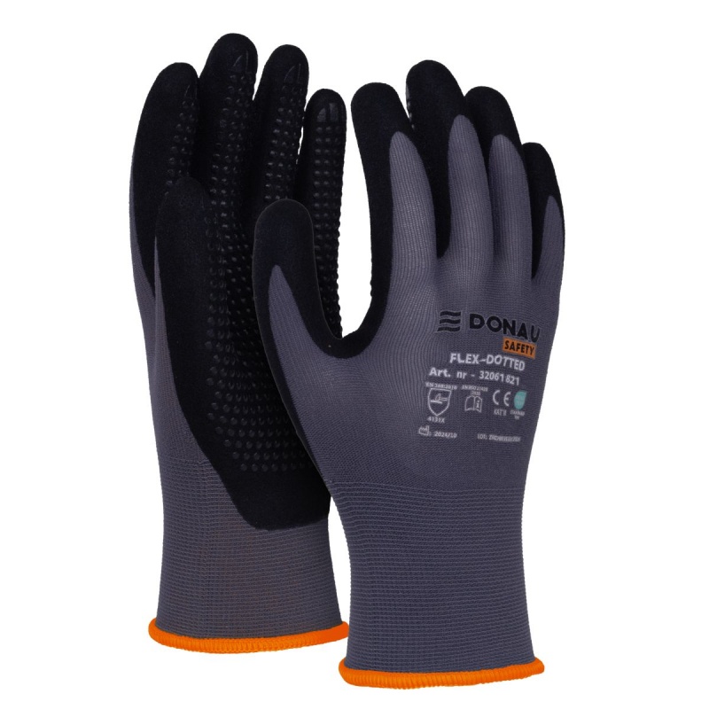 Rękawice Donau Safety Flex Dotted rozmiar 7 szare | espryciarze.pl |Zgarnij ofertę!