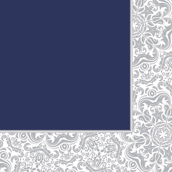 Serwetki Papierowe Ornament Frame Blue 33 x 33 cm Daisy Lunch napkins | espryciarze.pl |Kup w super cenie!