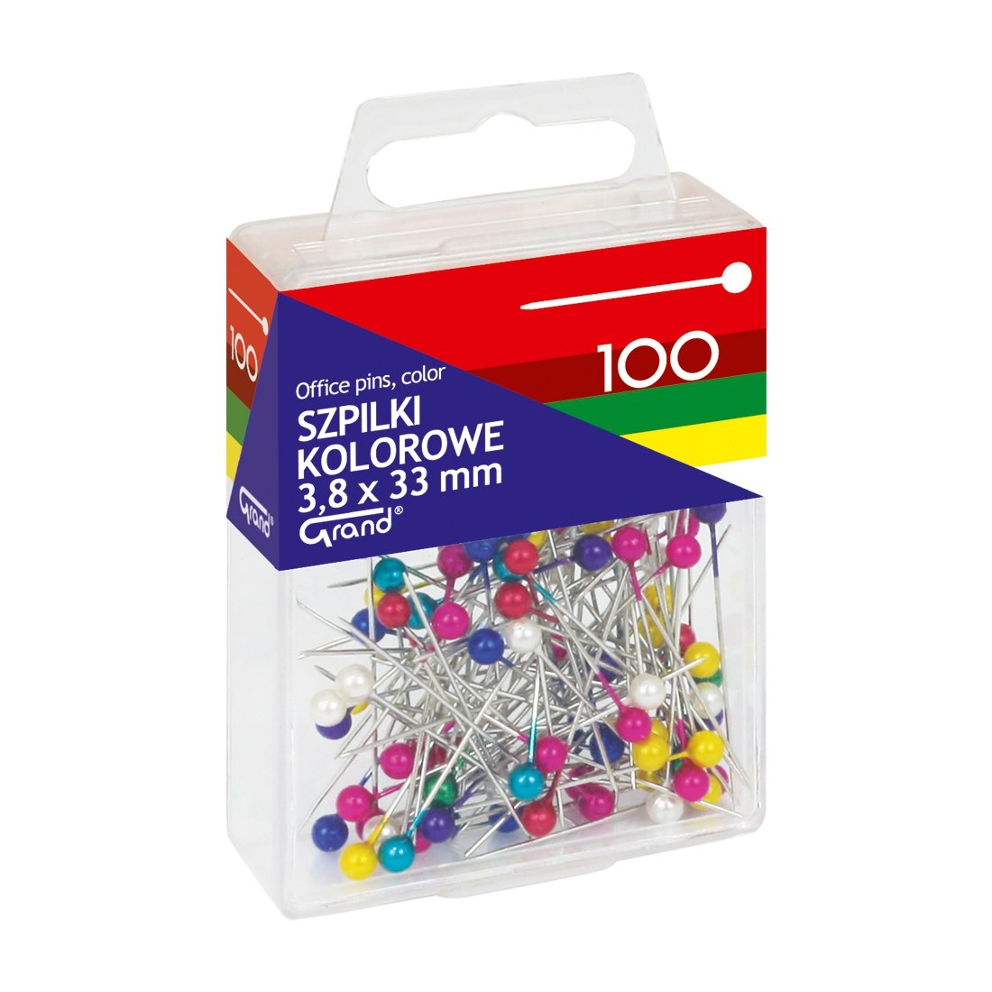 Szpilki kolorowe 3,8 x 33 zestaw 100 sztuk Grand | espryciarze.pl |Zamów online!