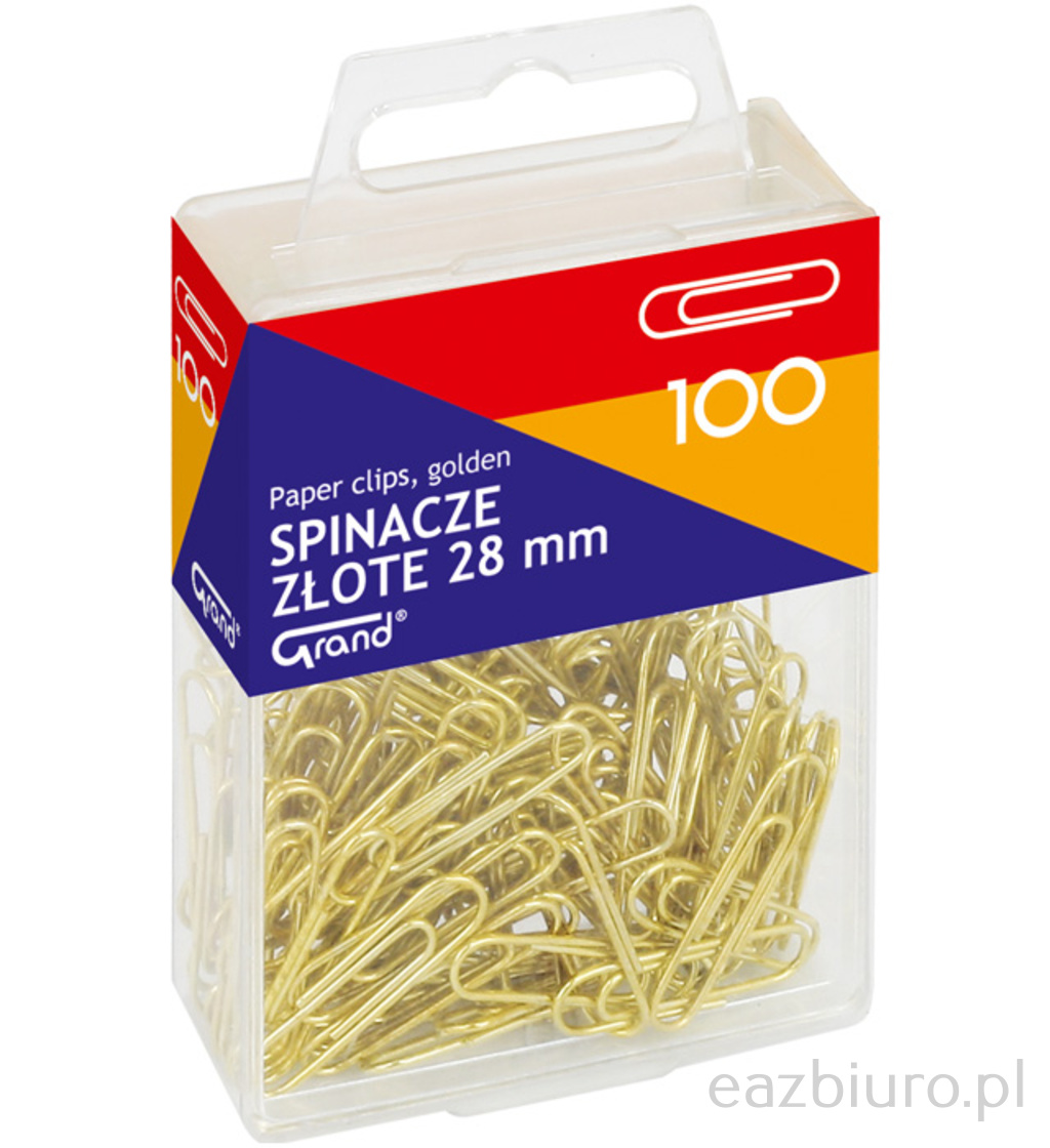 Spinacze 28 mm Grand złote zestaw 100 sztuk | espryciarze.pl |Weź najlepszą cenę!